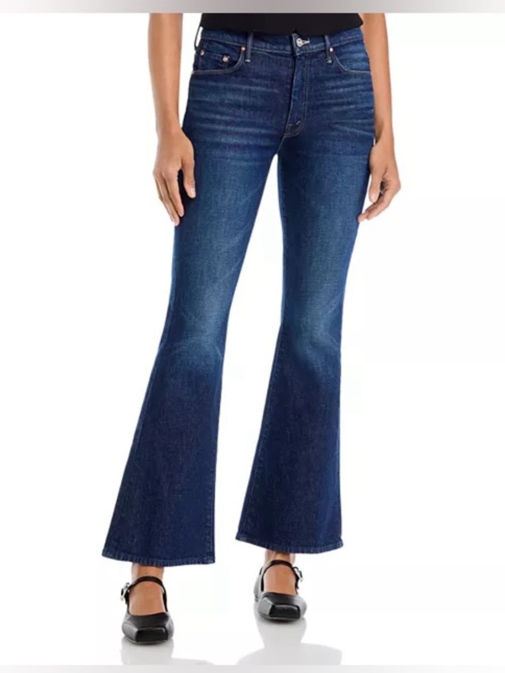 Mother the weekender in sweet lime flare jeans size 28